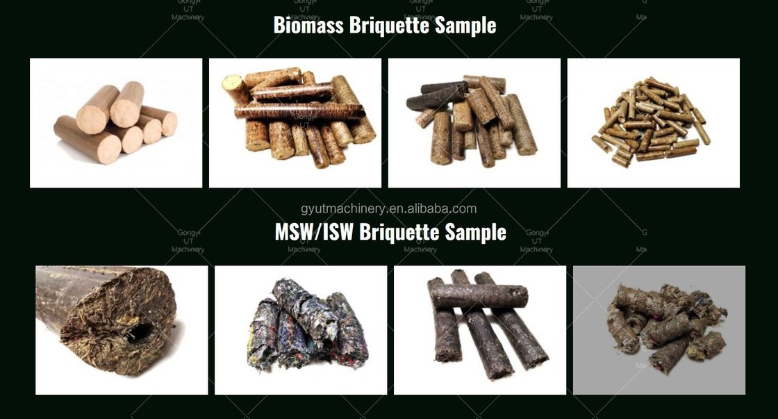 1.2T Multifunctionele houtbriketmachine voor vaste briketten uit biomassaafval