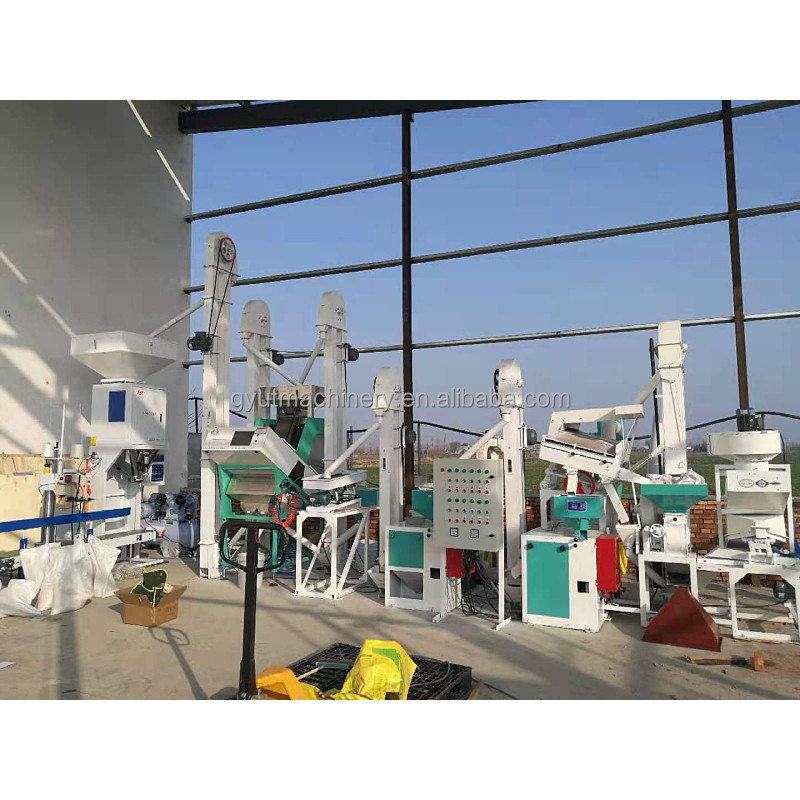 Boerderijen Functie Rijstmolen 15ton Mini Automatische Rijstmolen Plant voor bruin rijstmolen