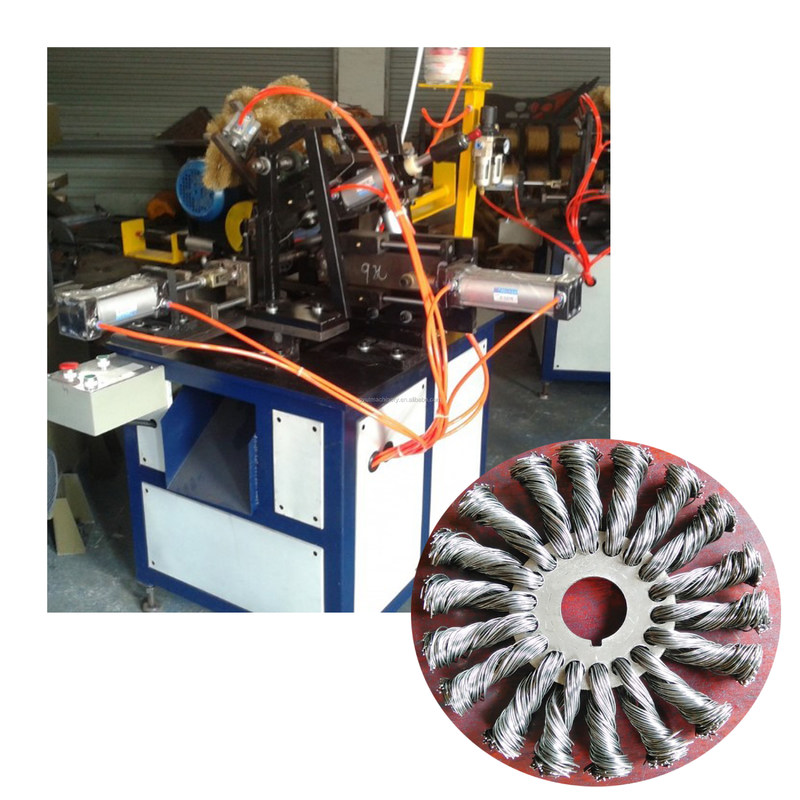 220v Twisted Knotted Bevel Roestvrij staal draad borstelmachine met 2 hols/h