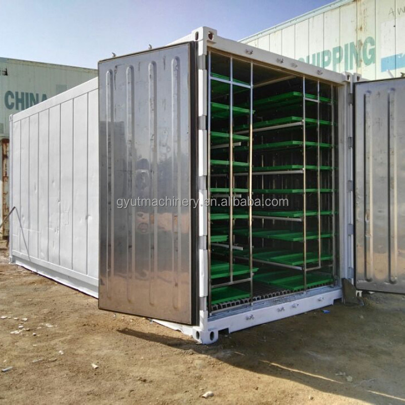 Hydroponische hullous barley sprout machines 3-4 dagen productiecyclus 1,5 ton capaciteit